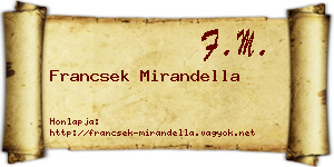 Francsek Mirandella névjegykártya
